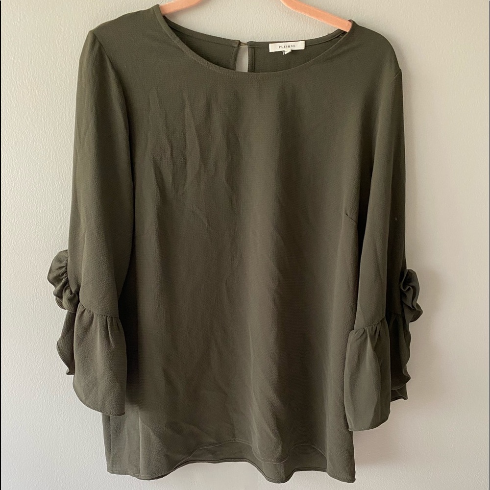 Olive Green Chiffon Blouse